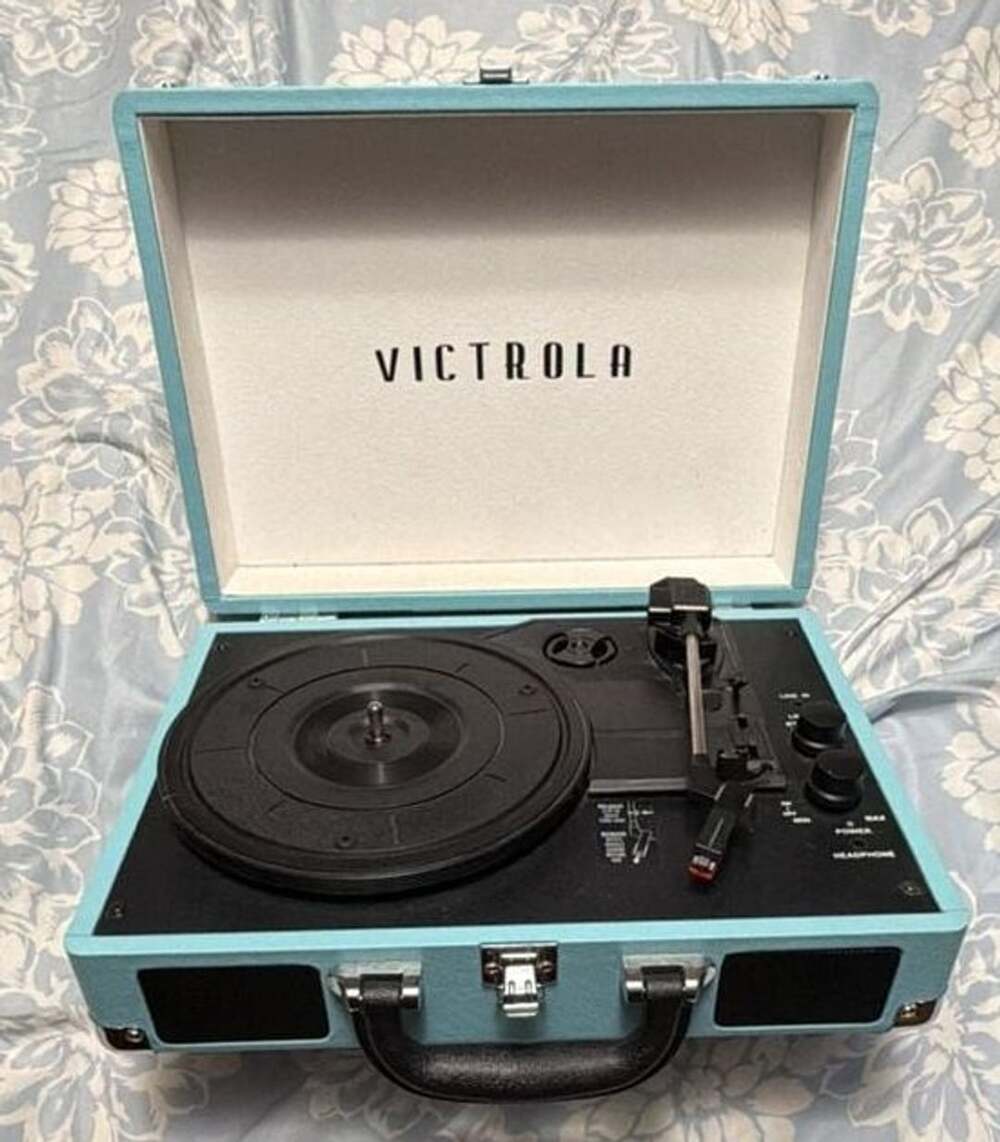 Victrola Bluetooth Suitcase Record Player Turquoise